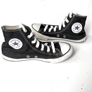 Converse Chuck Taylor All Star Kids Black and White High-Top Sneakers, Size 2Y